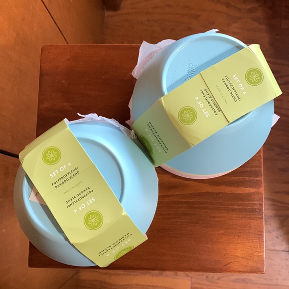 NATURALLY, DANNY SEO - TWO, SET OF 4 POLYPROPYLENE/BAMBOO BLEND BOWLS 🆕 - Picture 5 of 7